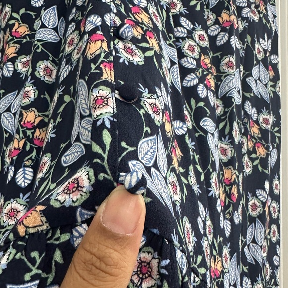 Loft Floral Navy hi low ruffle Skirt L - Picture 5 of 11